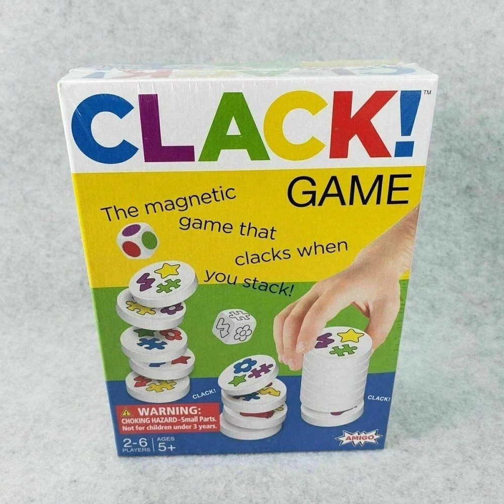 Clack Game Kids Family Fun Night Magnetic Stacking Disks Activity‎ Amigo New
